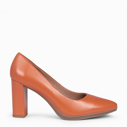 URBAN SALON – Zapatos de tacón alto de napa NARANJA