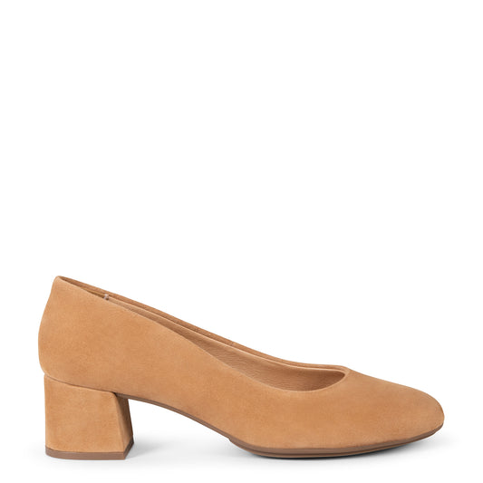 URBAN REDONDO - Zapatos de tacón bajo de ante CAMEL