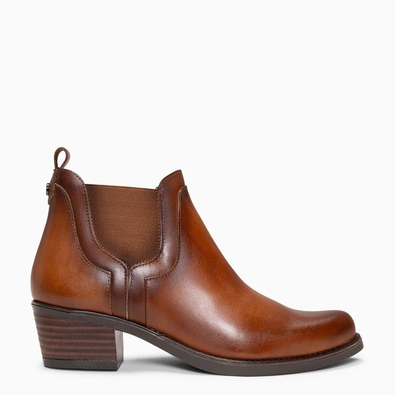 BILLY - Botines de tacón tipo Chelsea CUERO