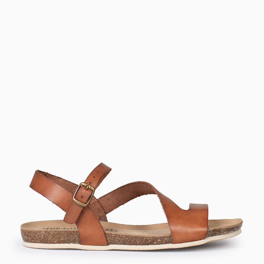 LIS – Sandalias BIO de piel de vaquetilla CUERO