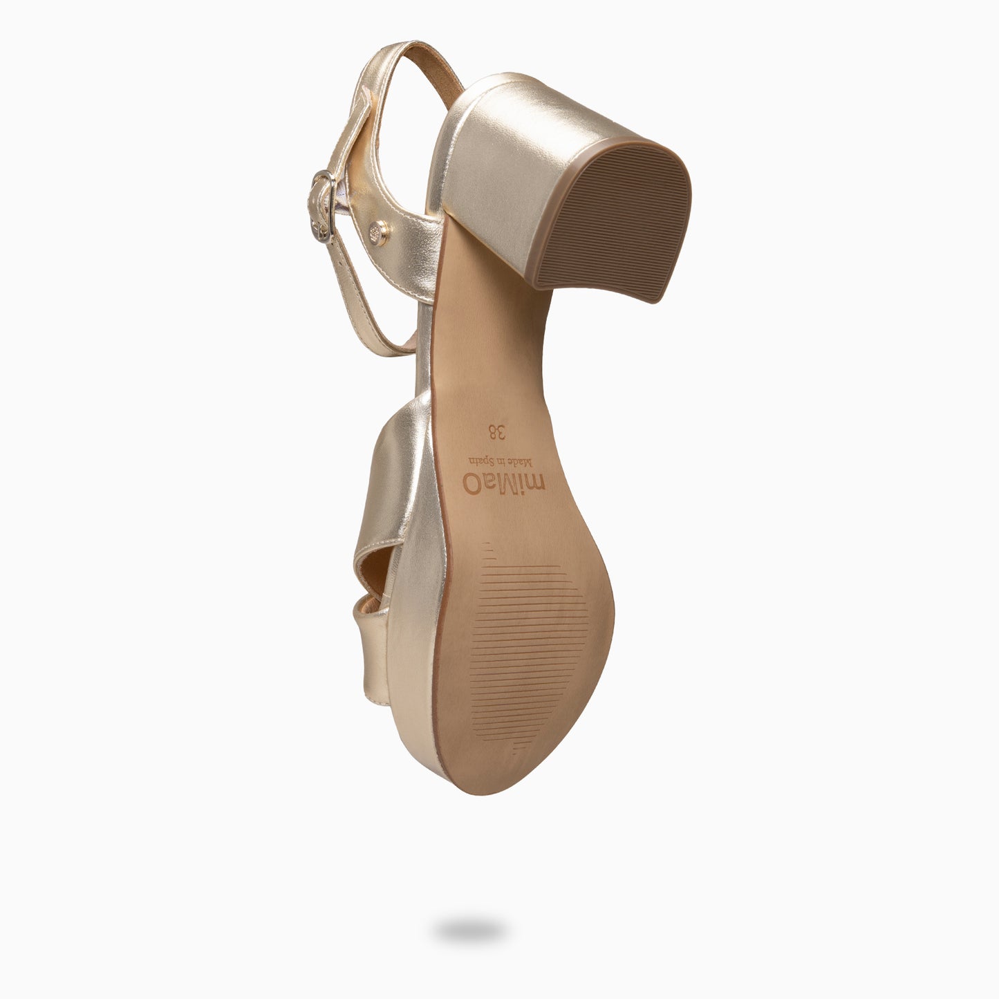 CERDEÑA - Sandalias de tacón ancho y plataforma PLATINO