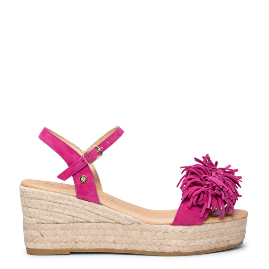 CELESTE - Cuñas de esparto de serraje  FUCSIA