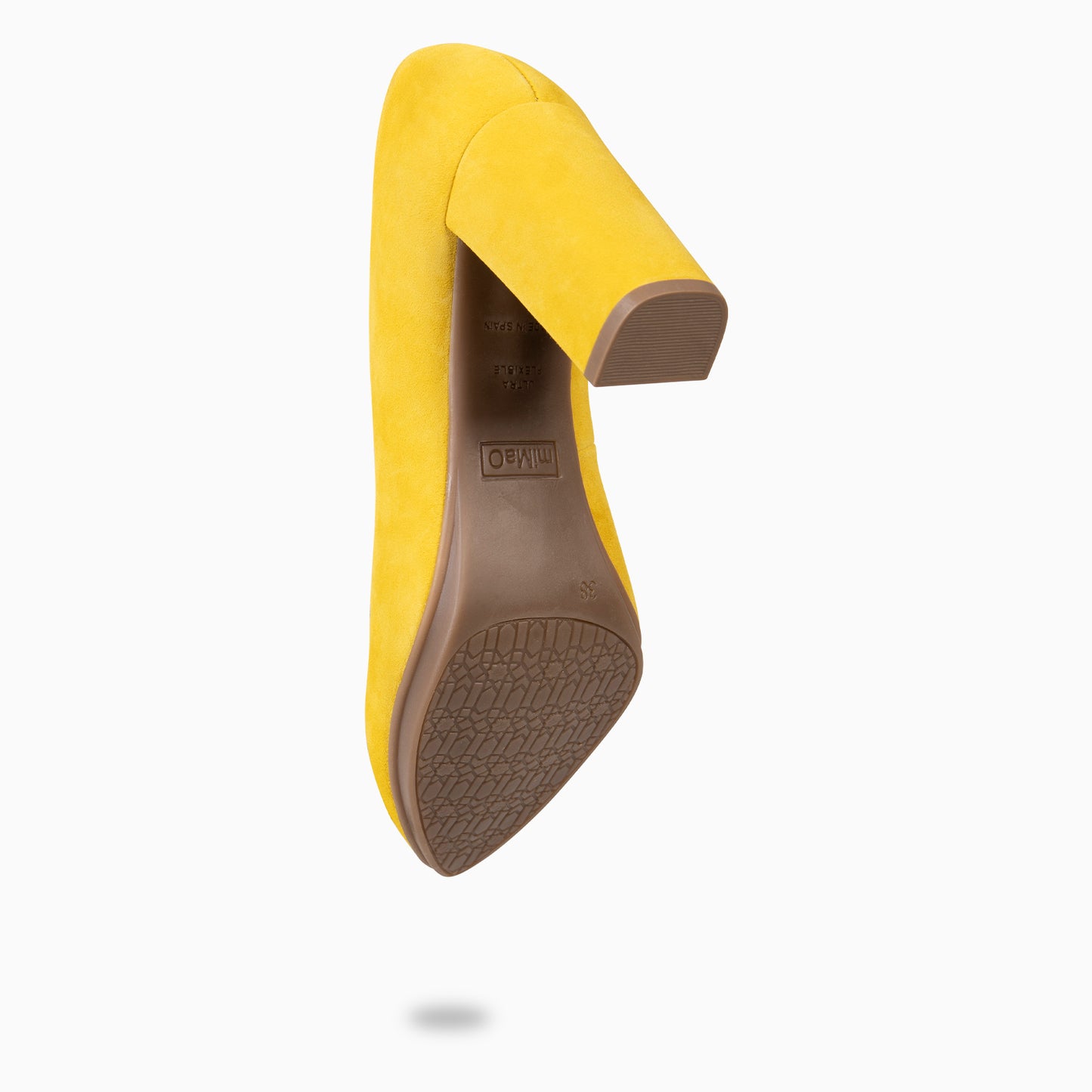 URBAN – Zapatos de tacón alto de ante AMARILLO