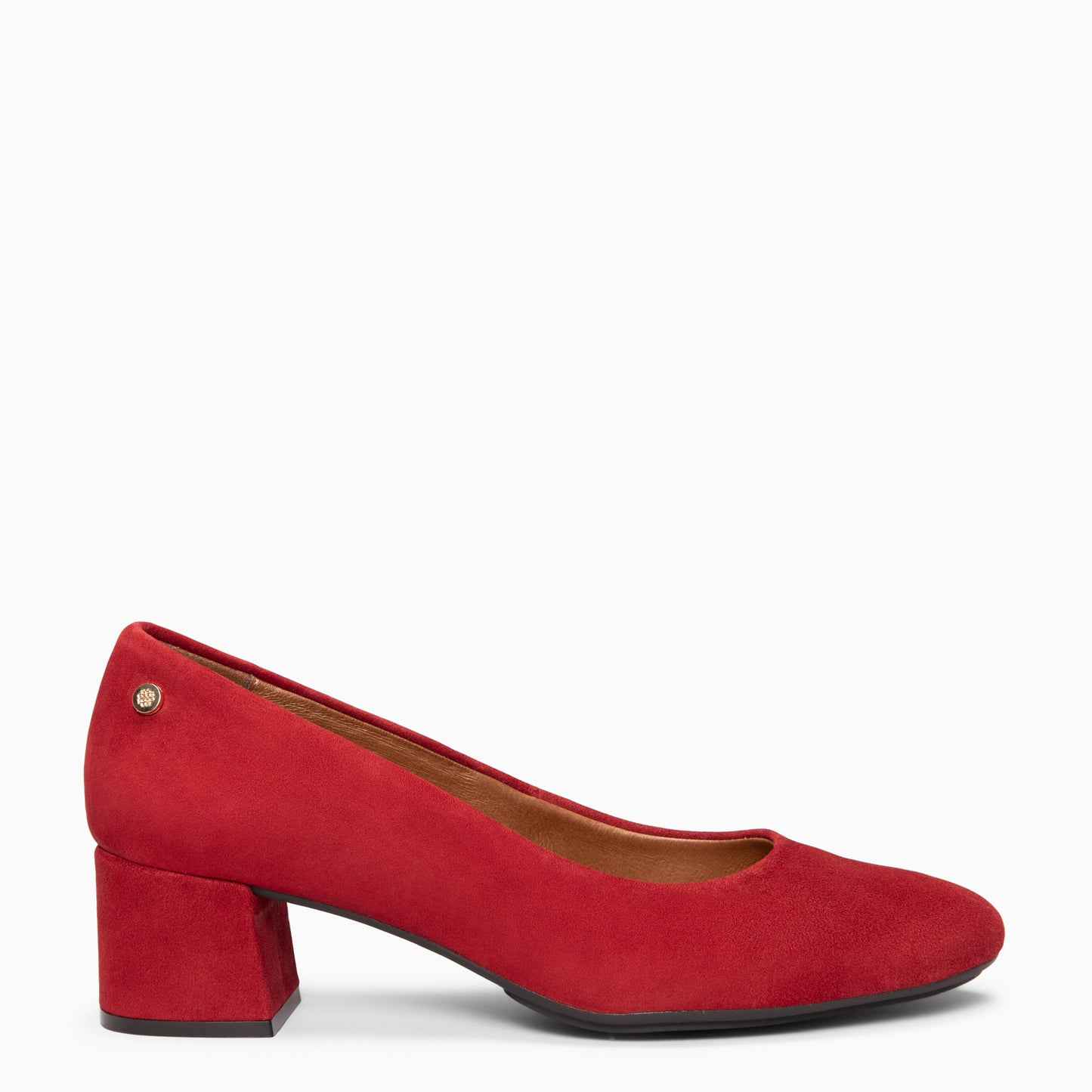 URBAN REDONDO - Zapatos de tacón bajo de ante en GRANATE