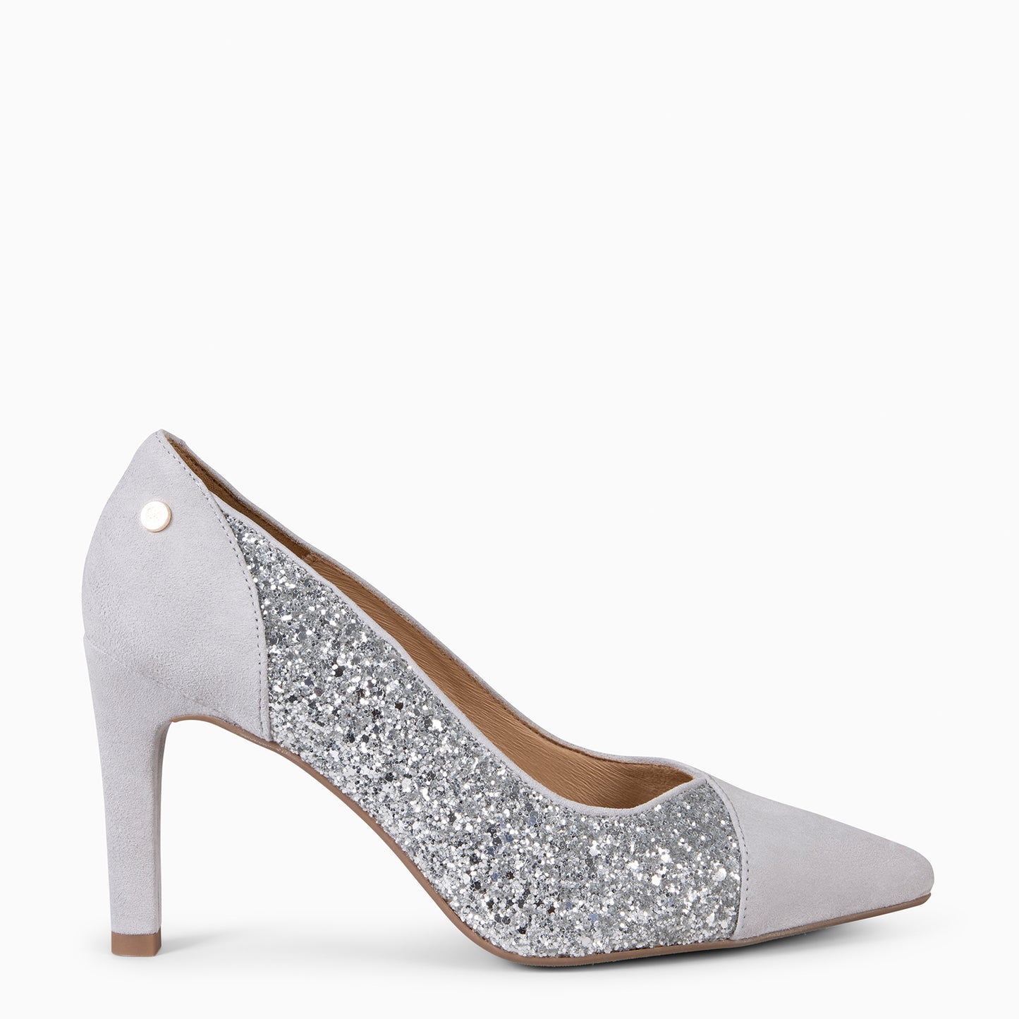 GLAM NIGHT– ZAPATOS ELEGANTES DE TACÓN ALTO GRIS PERLA