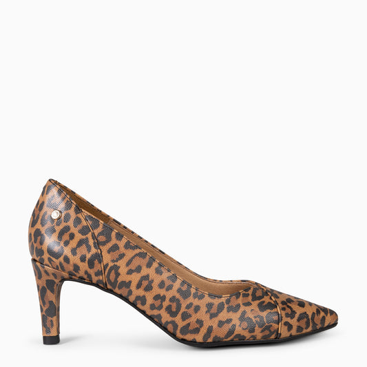 GLAM S - Zapatos de salón de tacón bajo LEOPARDO