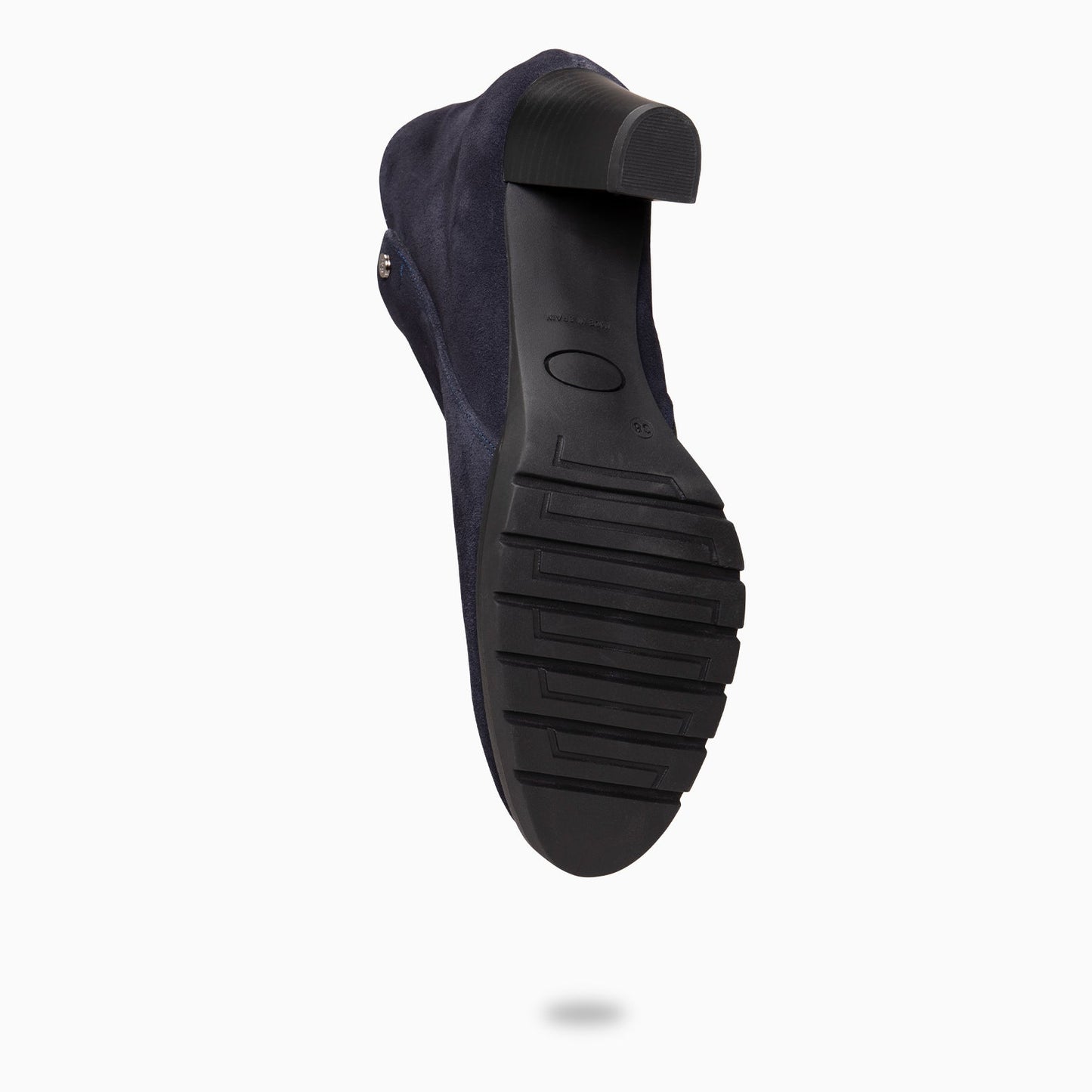 PRAGA – Botines con tacón de piel de seraje MARINO