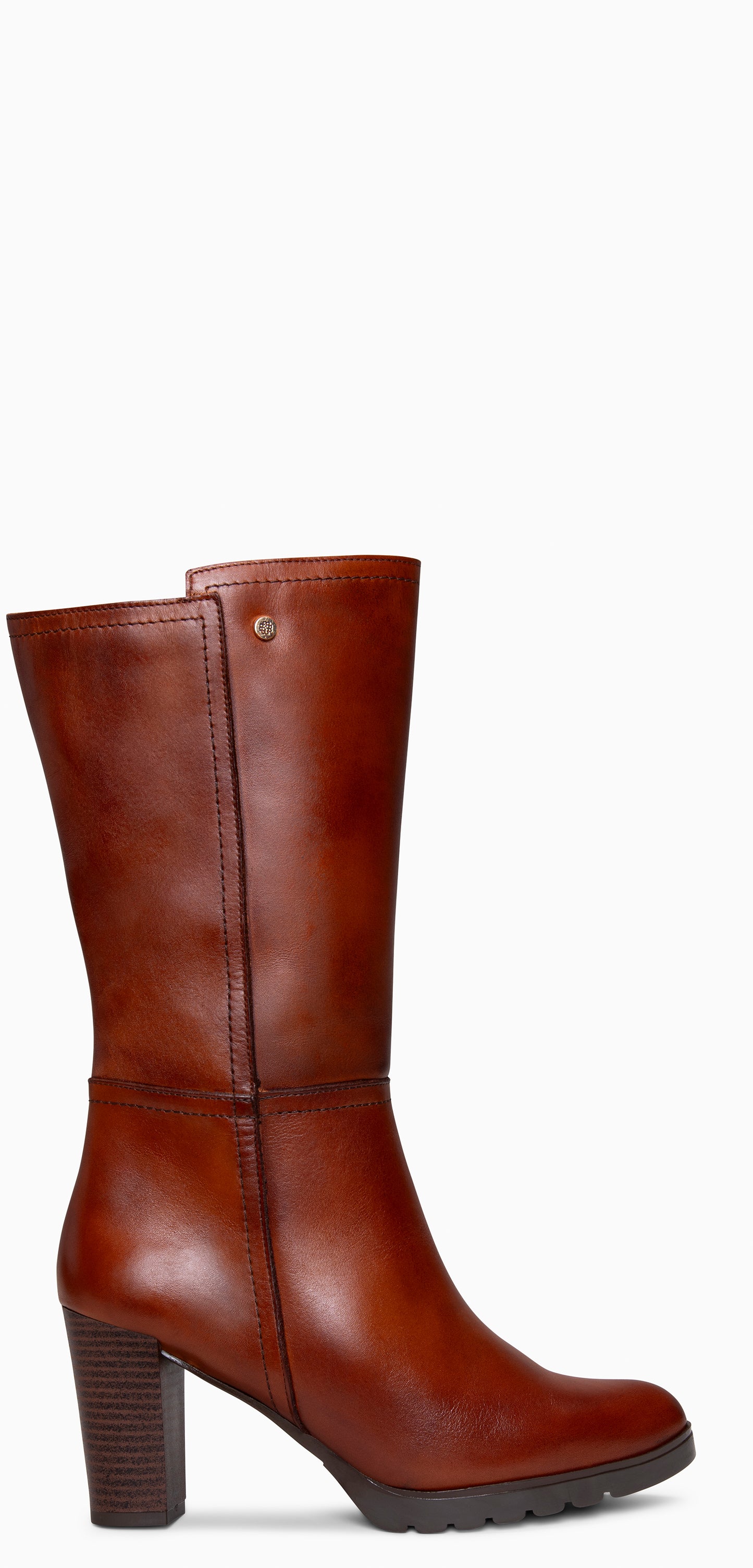 ARIANA XL – Botas de tacón y plataforma altas en piel MARRON