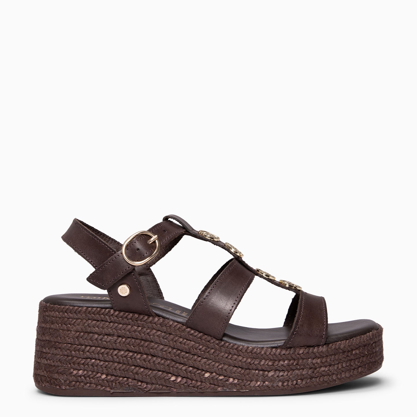 DANAE - Sandalias de plataforma de yute  MARRON