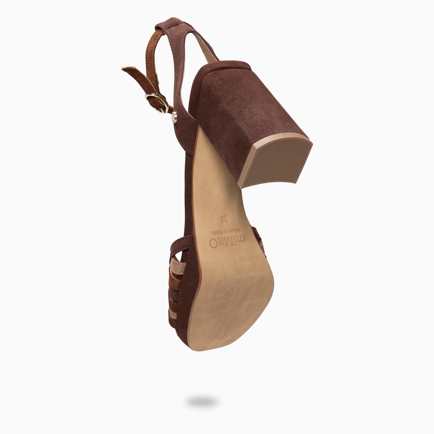 CRISTEL - SANDALIAS ELEGANTES DE TACÓN DE VESTIR MARRÓN