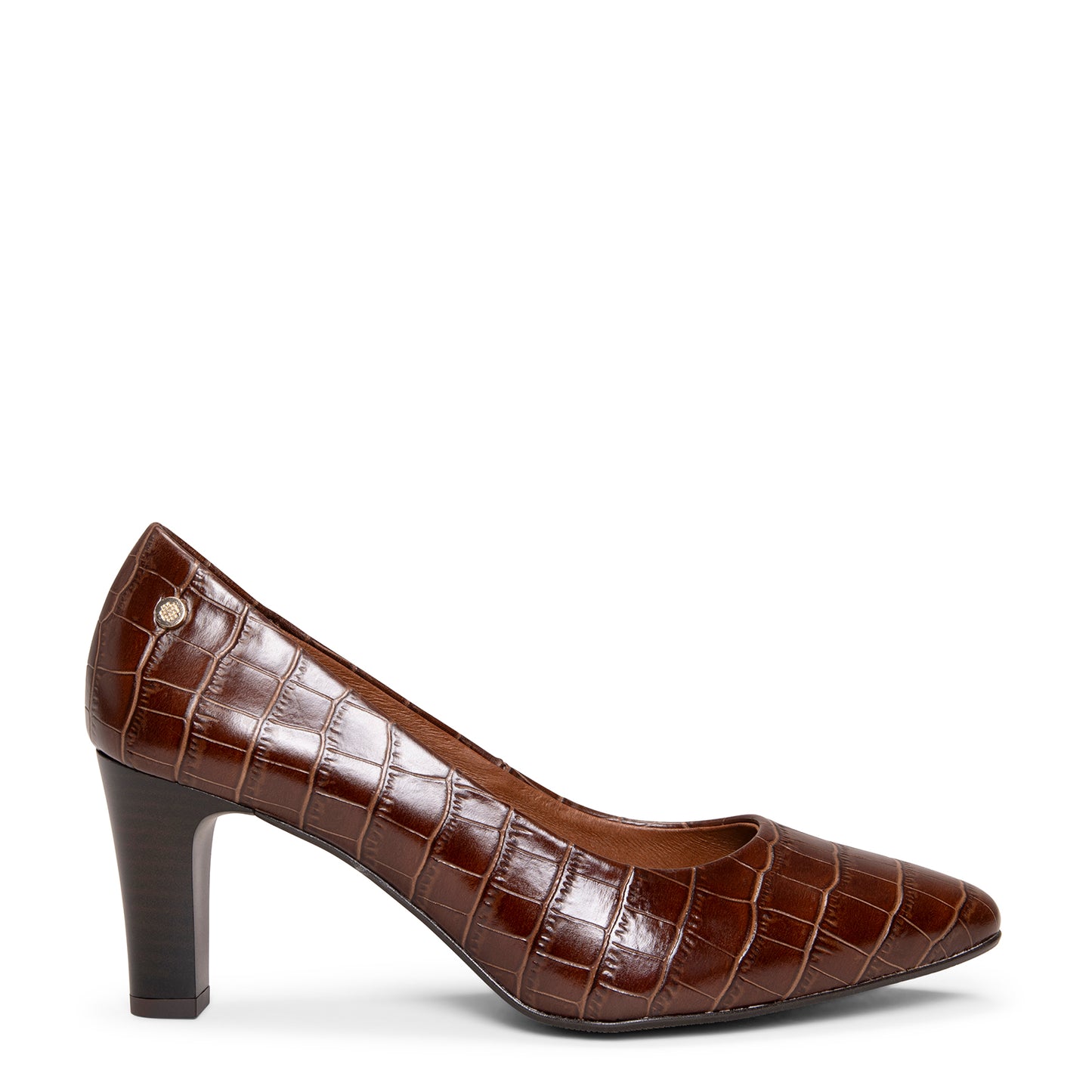 SABELA COCO – Zapato de tacón medio en piel MARRON