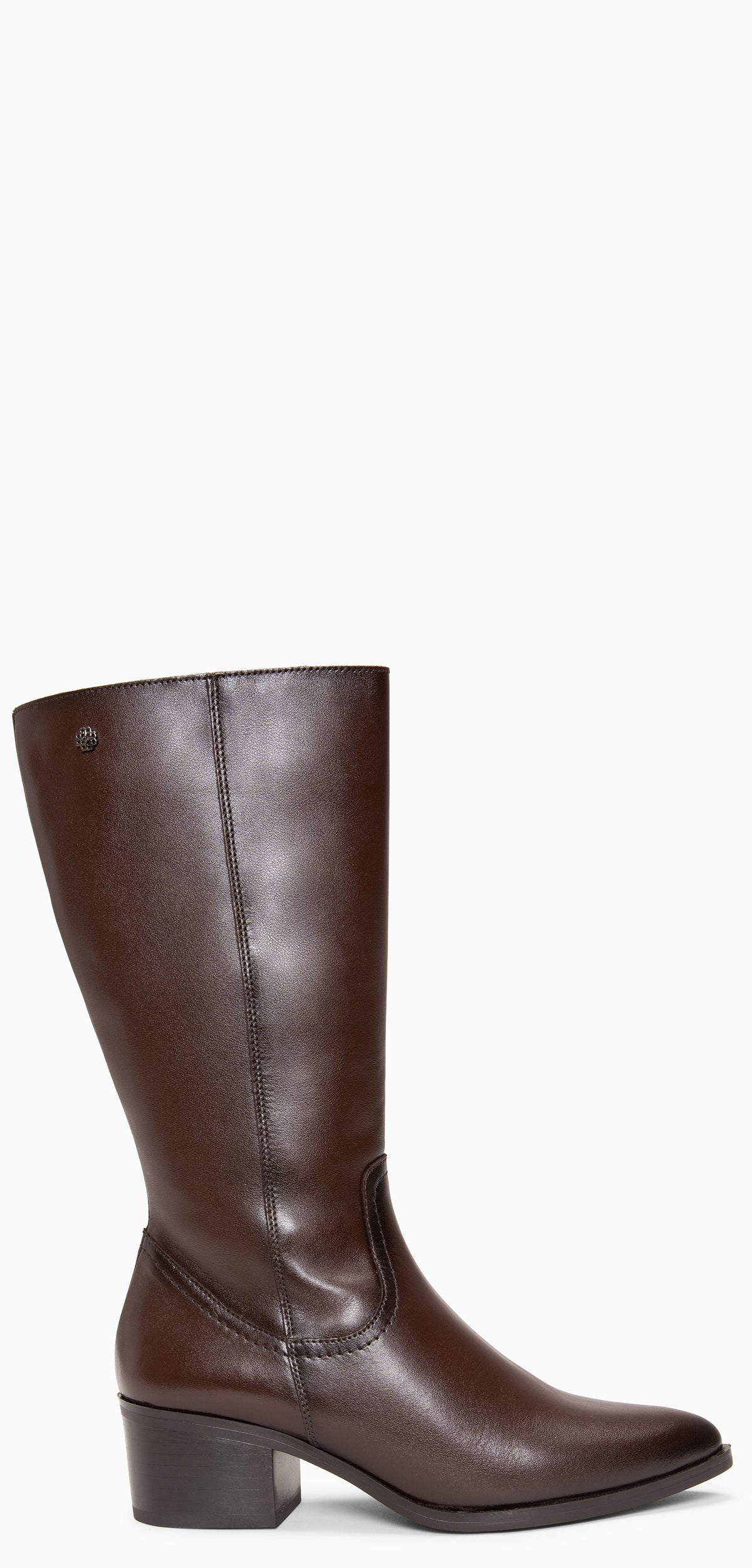 MARINA - Botas de caña media de piel MARRON