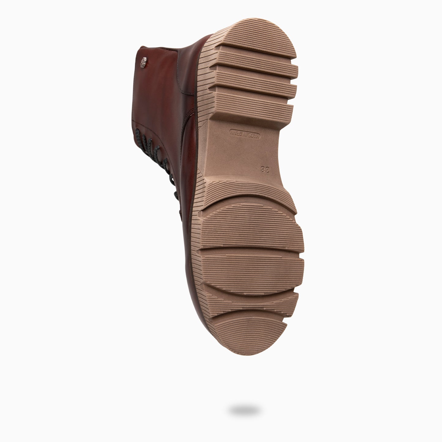 STONE – Botines militares de piel MARRON