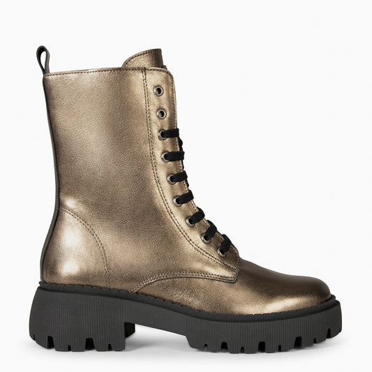 HALEN - Botas militares plataforma track METAL