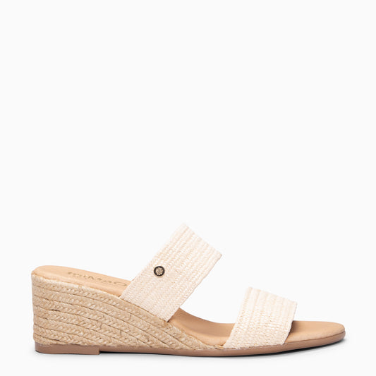 LIRA - Mules de cuña de esparto NATURAL