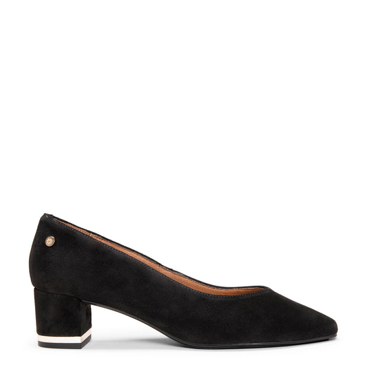 DORI - Zapato de tacón con detalle dorado NEGRO
