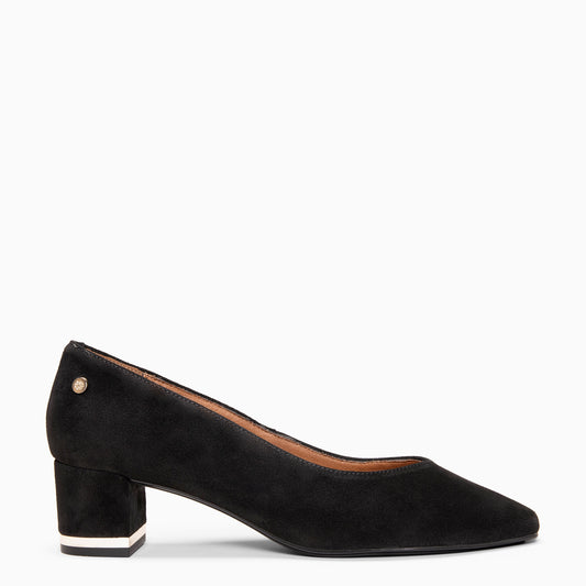 DORI - Zapato de tacón con detalle dorado NEGRO