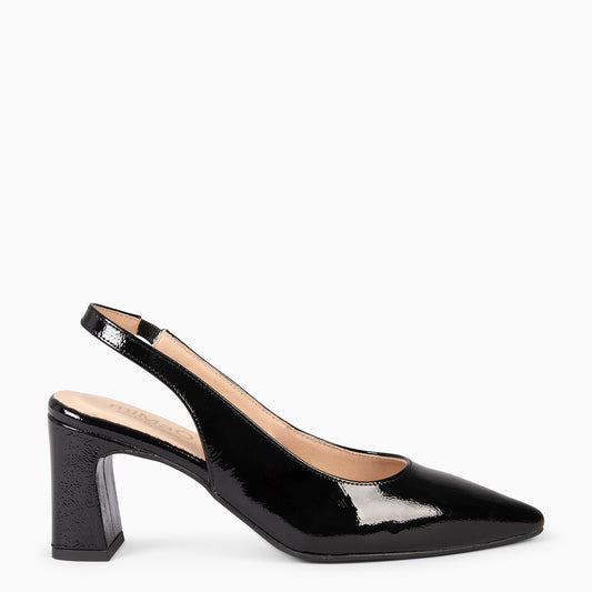 MIRIAM - Zapato destalonado NEGRO
