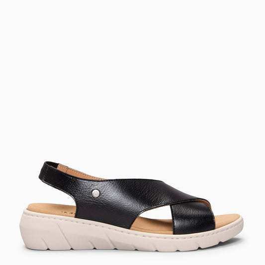 LUPÉ - Sandalias destalonadas con plantilla extraíble NEGRO
