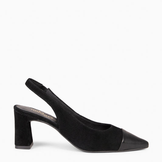 DIANA – Sapato tipo slingback feminino PRETO