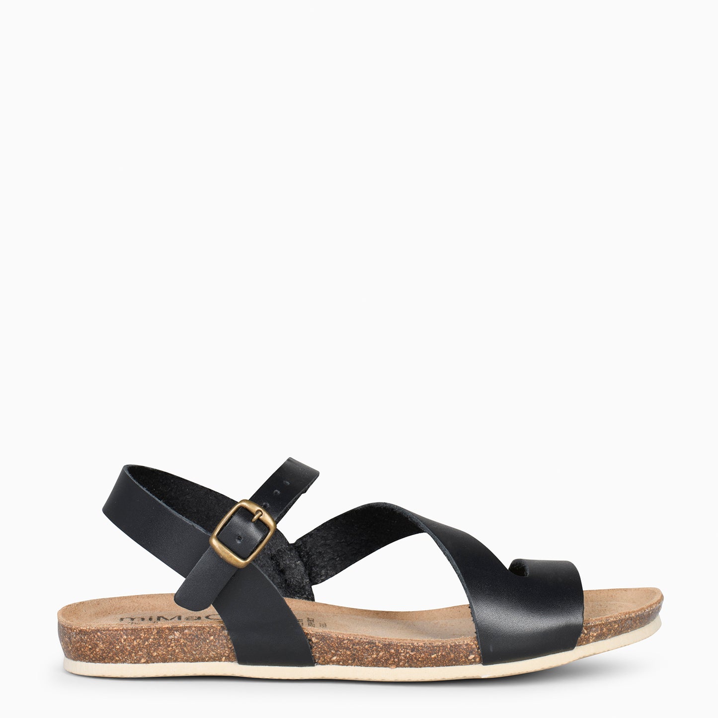 LIS – Sandalias BIO de piel de vaquetilla NEGRO