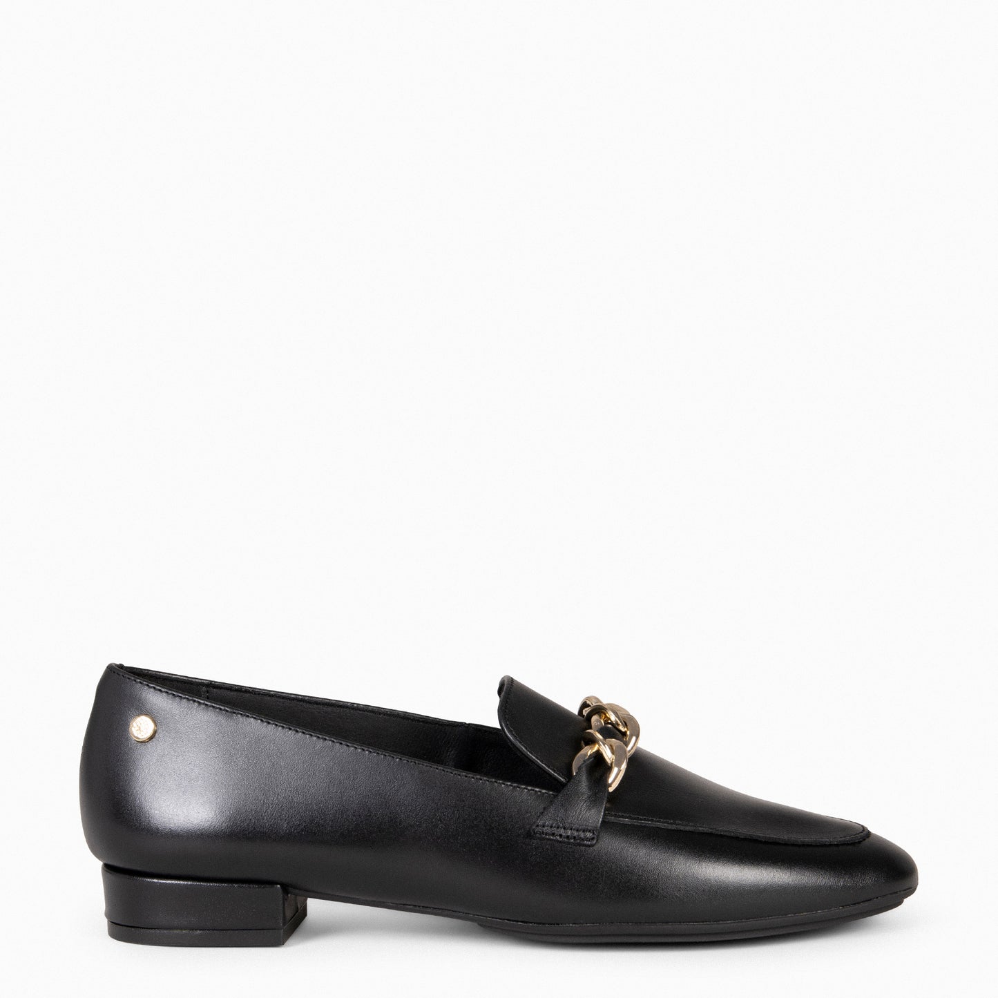 CHAIN – Mocasines planos con adorno metalizado NEGRO