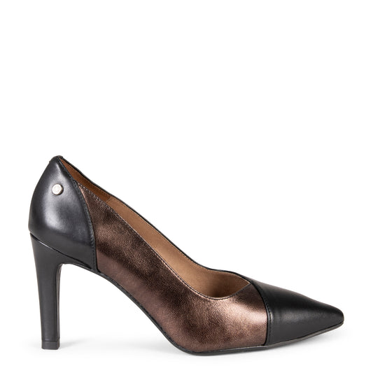 GLAM NIGHT – SAPATOS ELEGANTES DE SALTO ALTO DE METAL PRETO