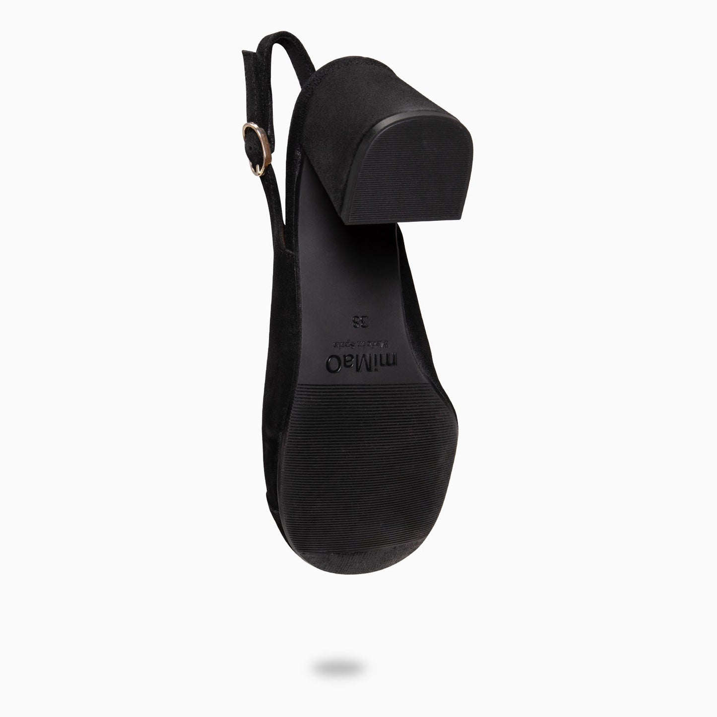 VEGA – Zapato de tacón ancho destalonado estilo barefoot NEGRO