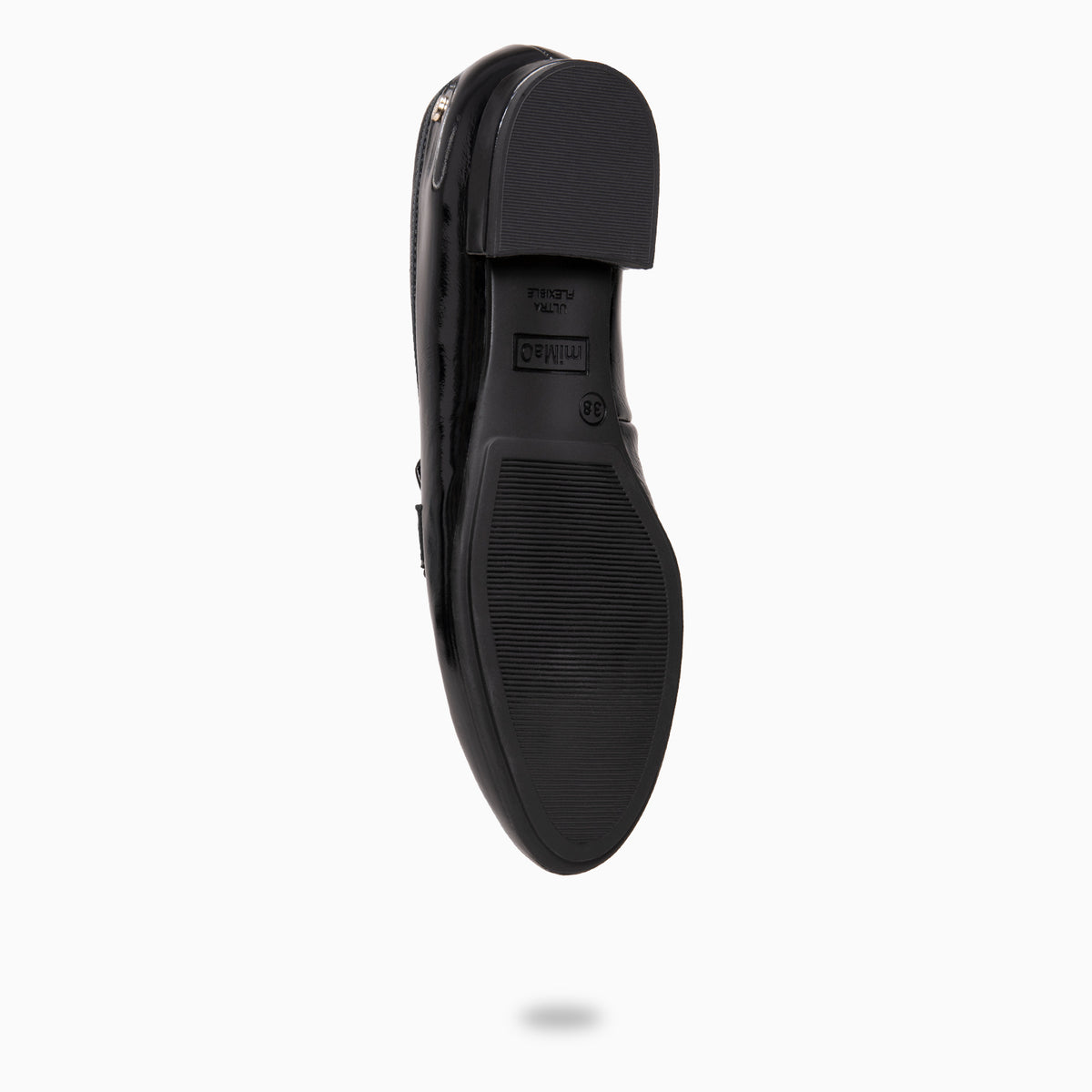 DORIAN - Mocasines de piel charol con hebilla barroca engastada NEGRO