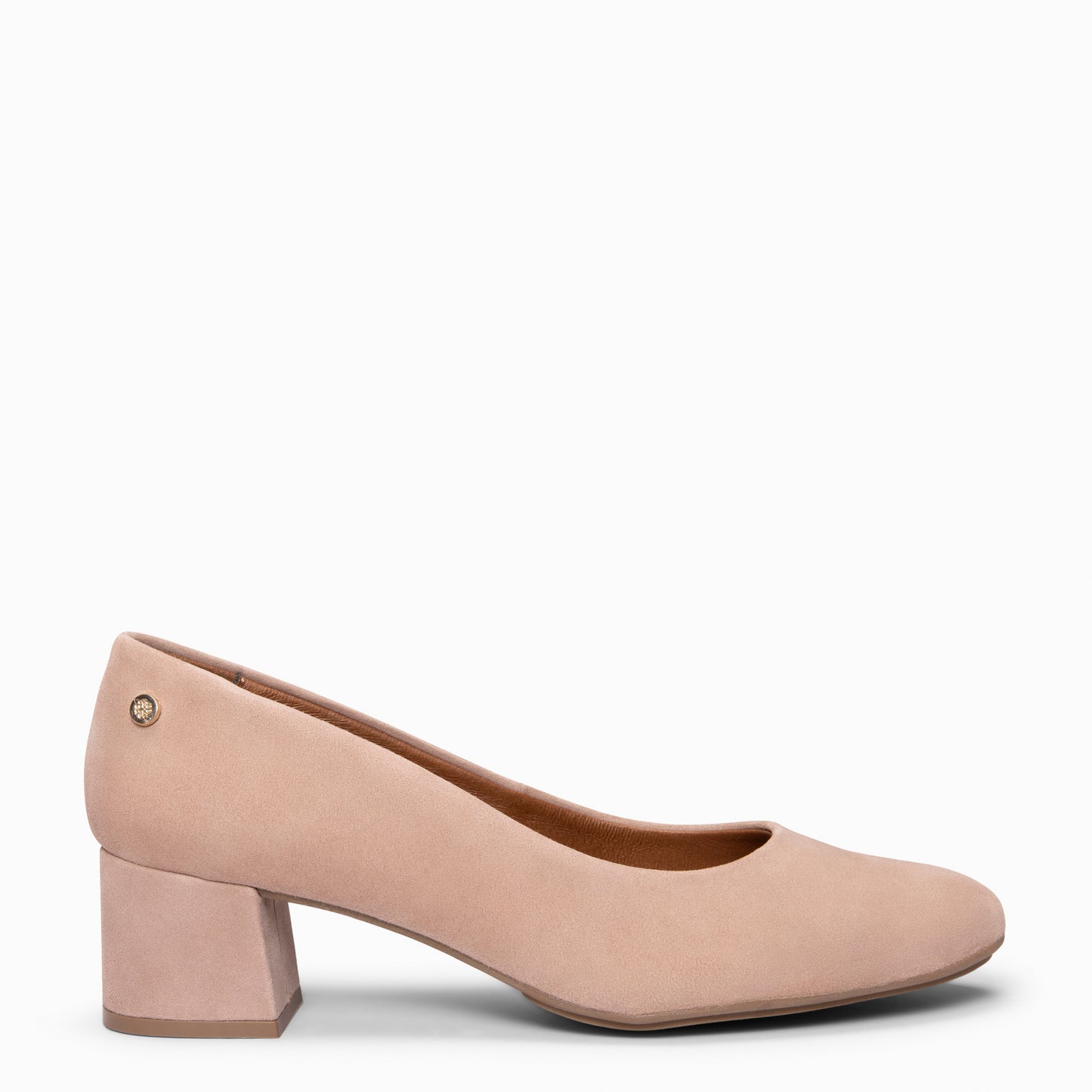 URBAN REDONDO - Zapatos de tacón bajo de ante en NUDE