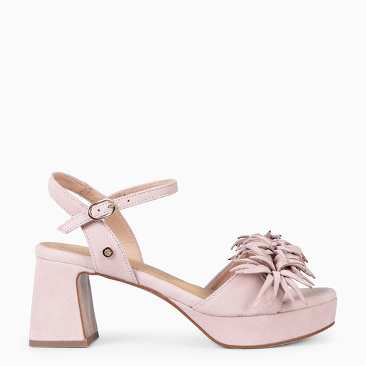 POMPÓN - Sandalias de tacón de vestir NUDE