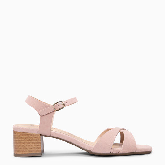 ORIANA - Sandalias de tacón de ante NUDE