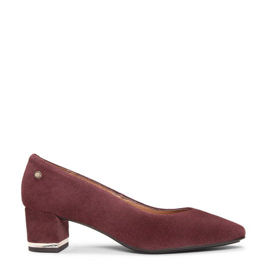 DORI - Zapato de tacón con detalle dorado BURDEOS