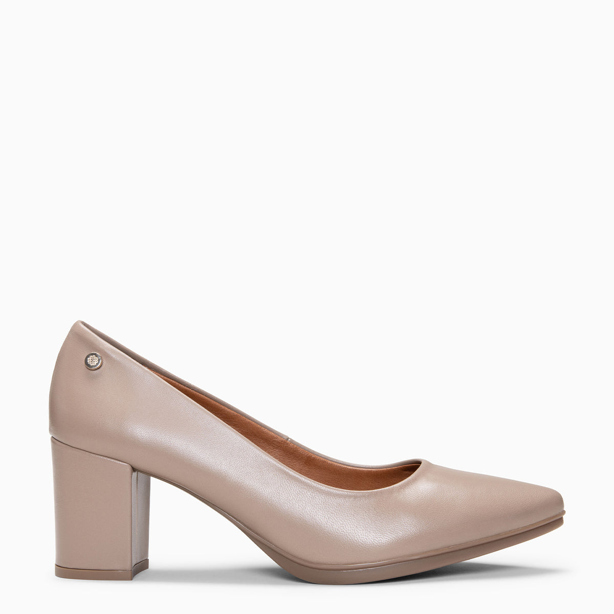 URBAN S SALON – Zapatos de tacón medio de napa TAUPE