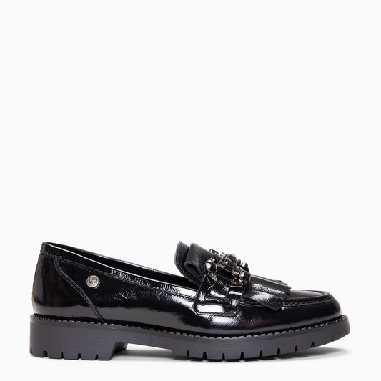 RABEN - Mocasín con suela track NEGRO