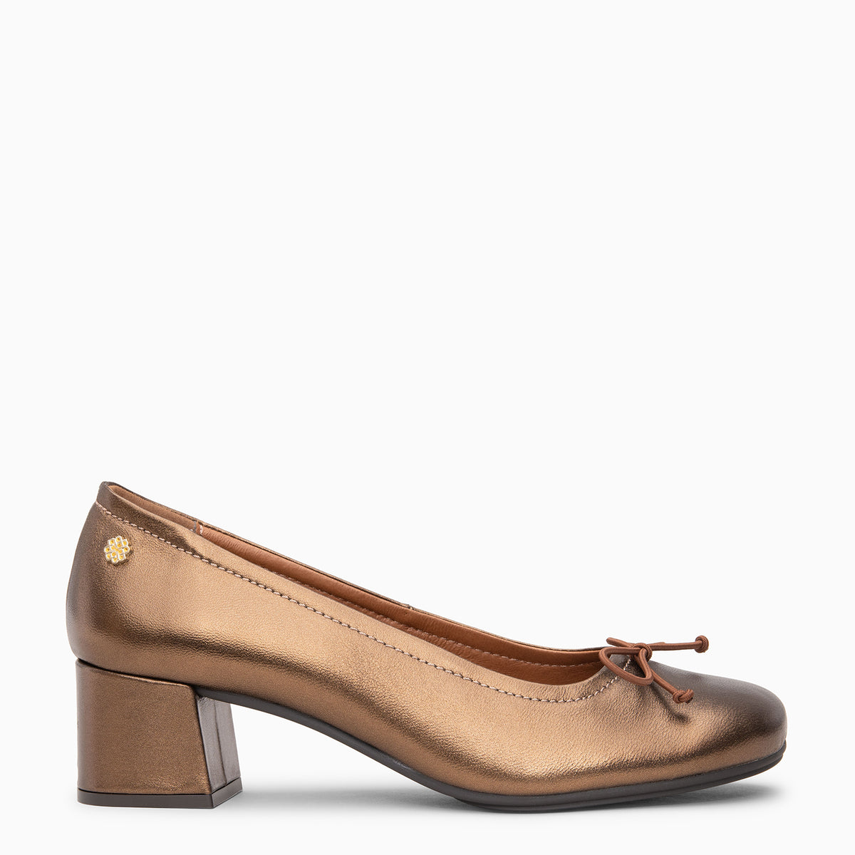SILVANA - Bailarina Baresoft con tacón BRONCE