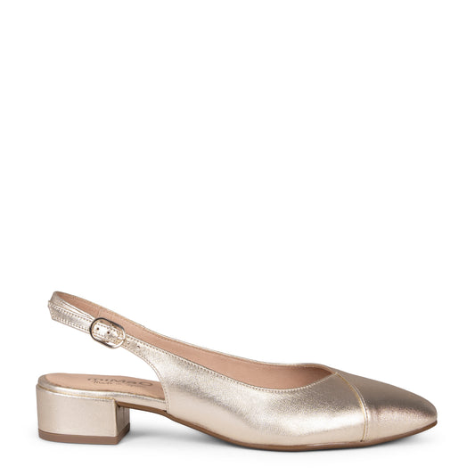 MARTINA - Zapatos Destalonados con puntera cruzada PLATINO