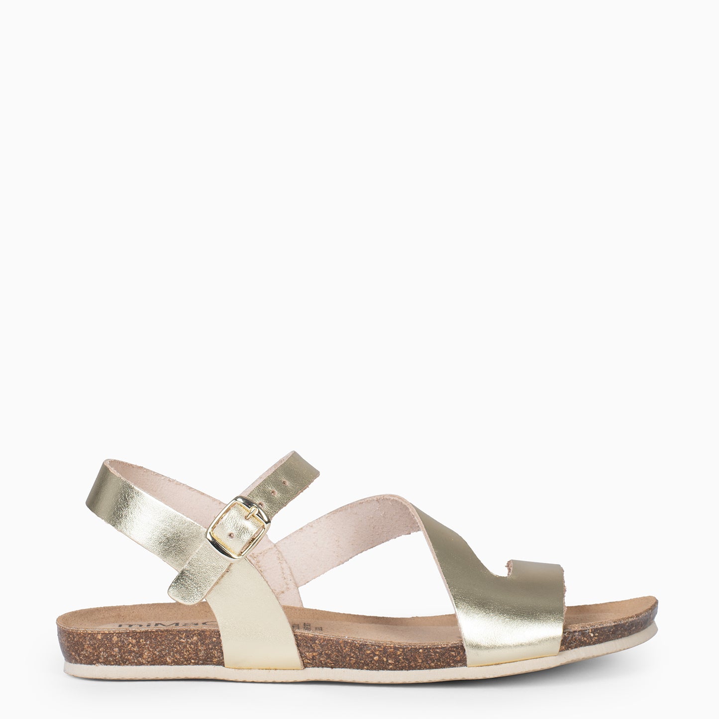 LIS – Sandalias BIO de piel de Vaquetilla PLATINO