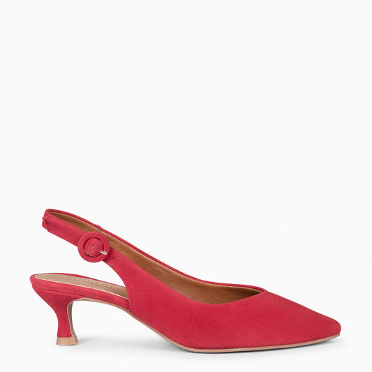 CARMEN – Zapatos de Tacón acampanado ROJO