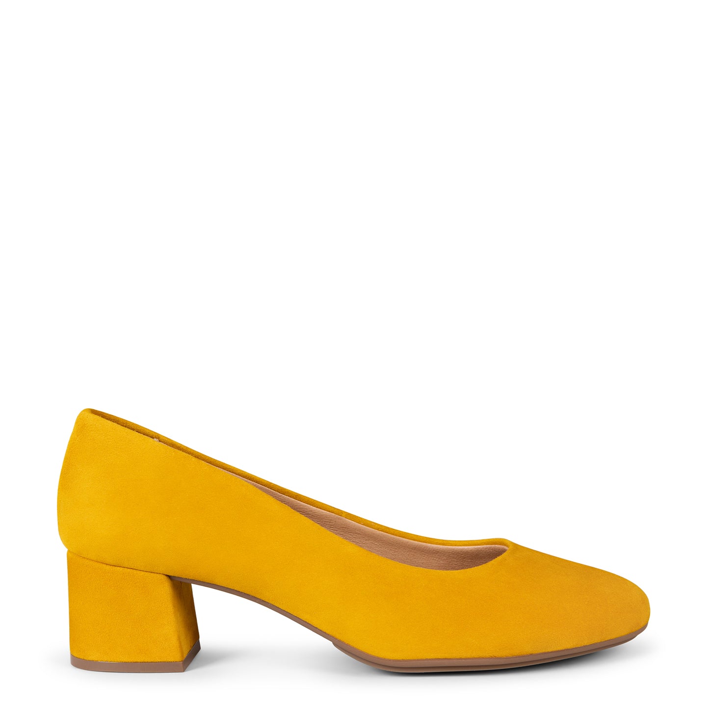 URBAN REDONDO - Zapatos de tacón bajo de ante MOSTAZA