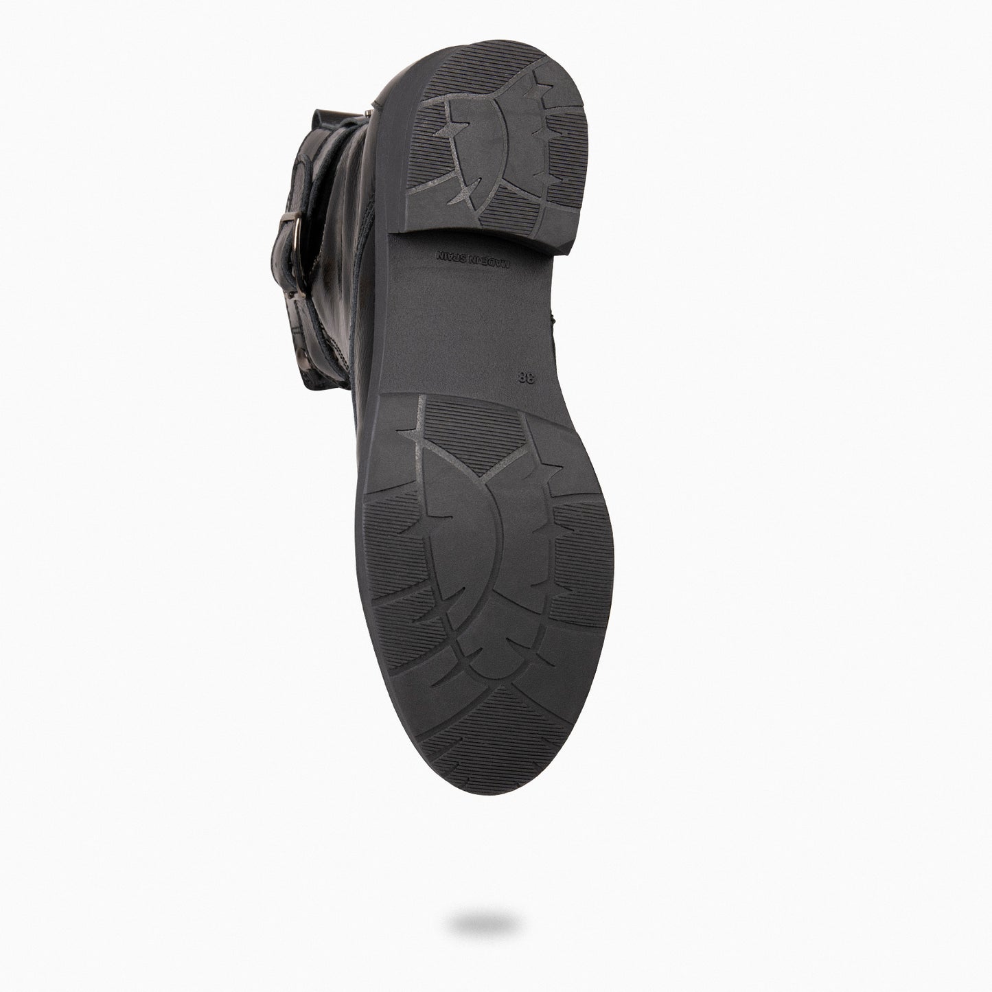 BELFAST – Botines con cordones de piel  NEGRO CHAROL