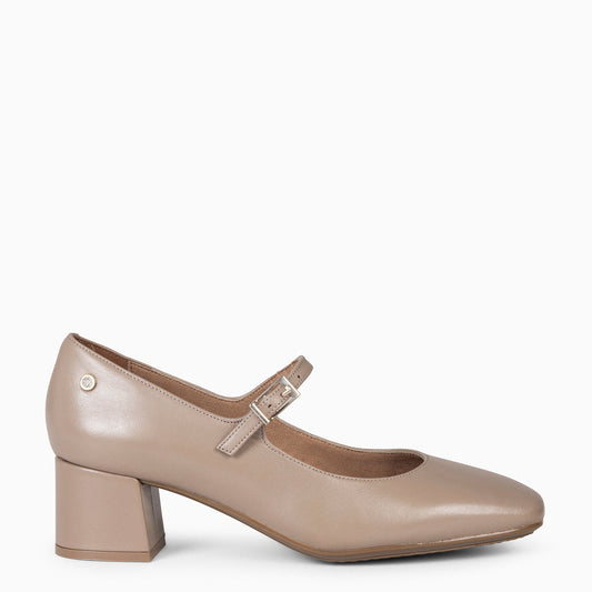 BELLA - Chaussures à bracelet et bout carré TAUPE