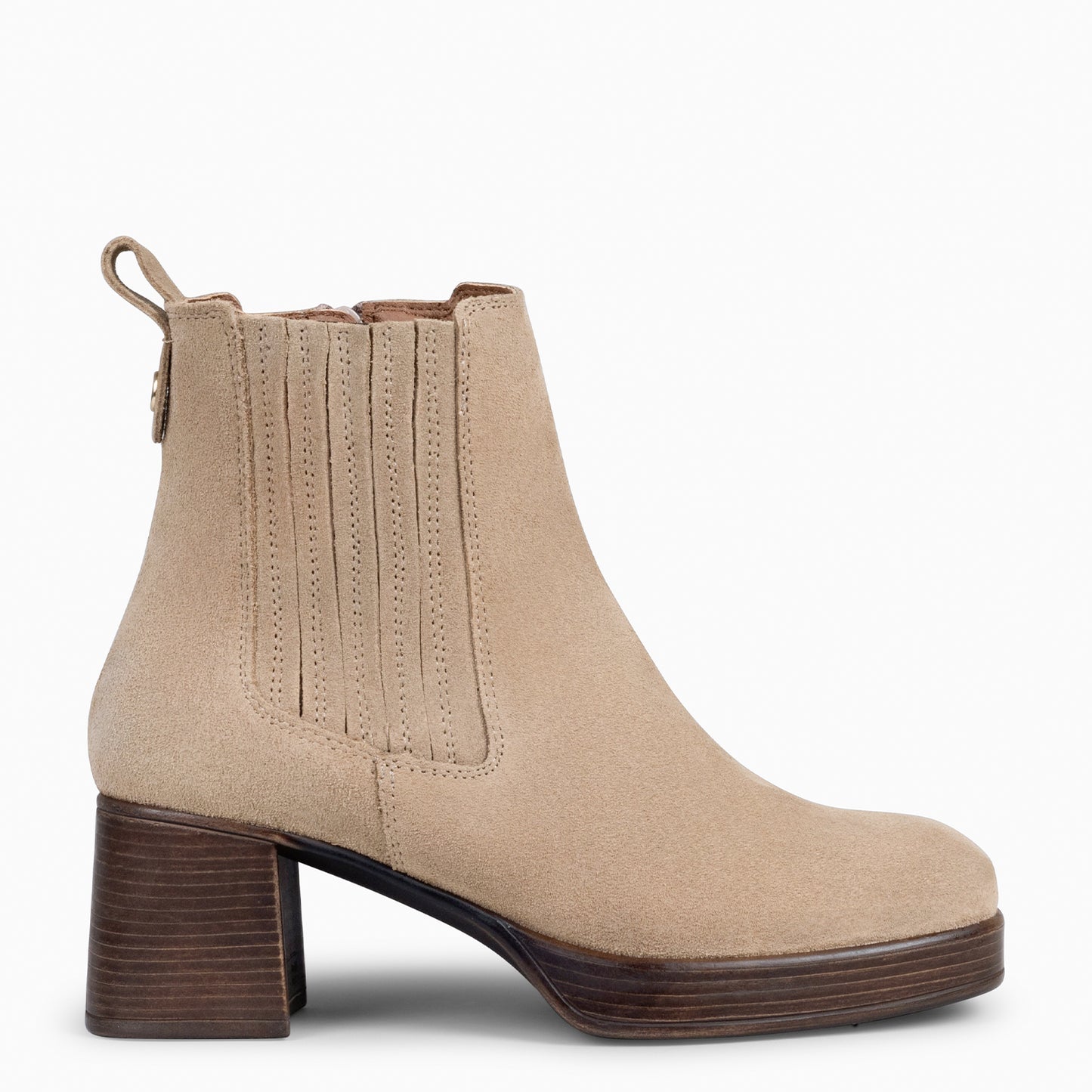 DAYTON - Botins femininos com zíper TAUPE