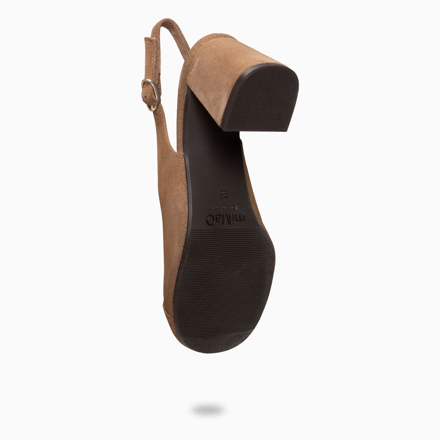 VEGA – Zapato de tacón ancho destalonado estilo barefoot TAUPE