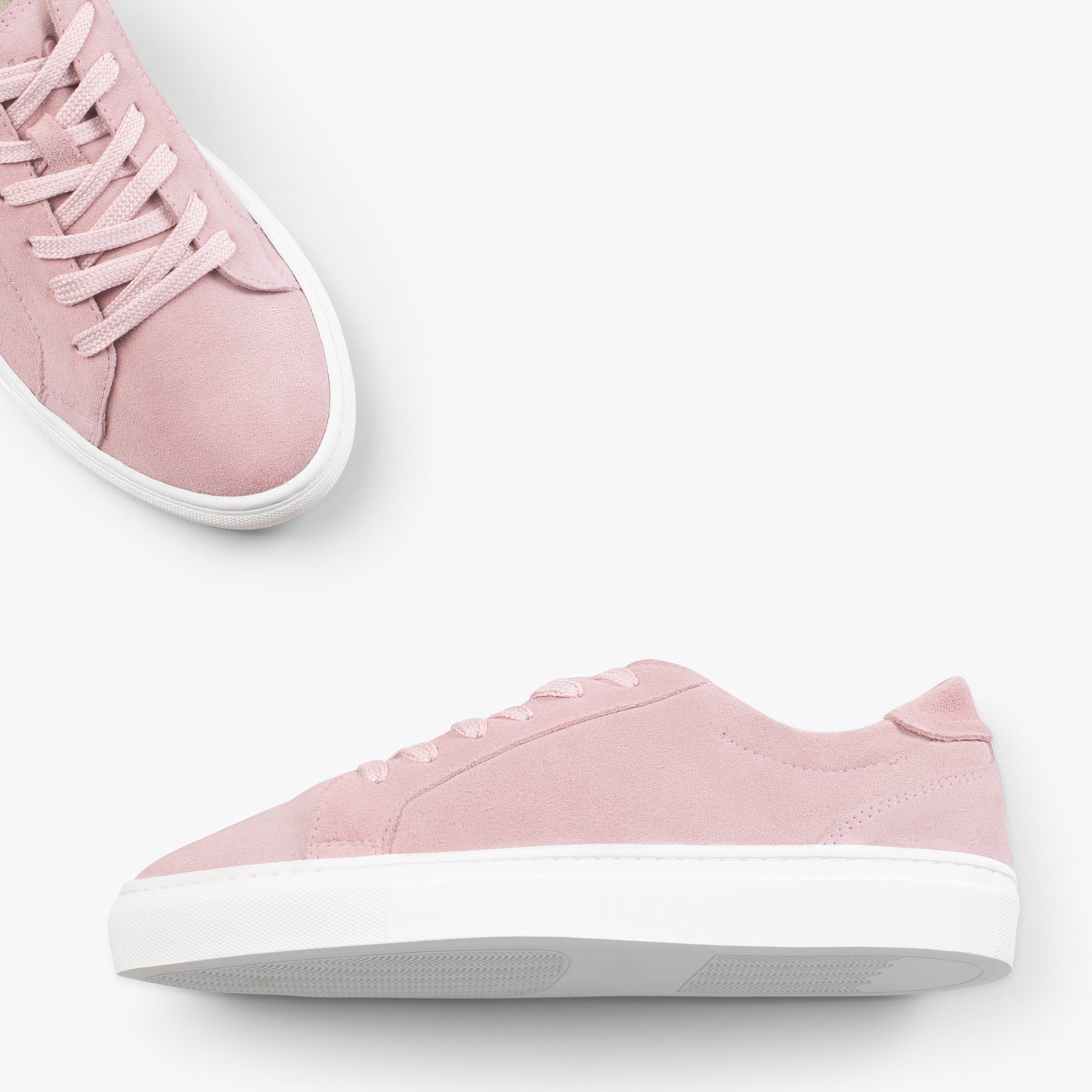 ENJOY – Sneakers de piel de serraje ROSA