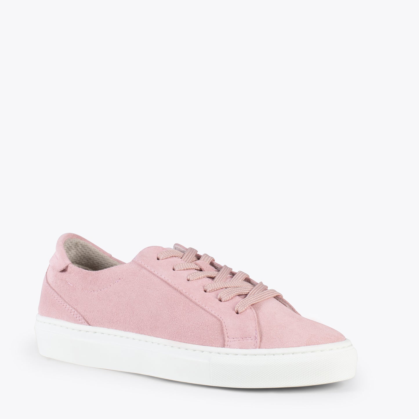 ENJOY – Sneakers de piel de serraje ROSA