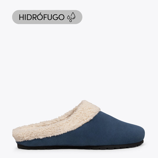 DREAM HOME Zapatillas con borreguito para hombre AZULES