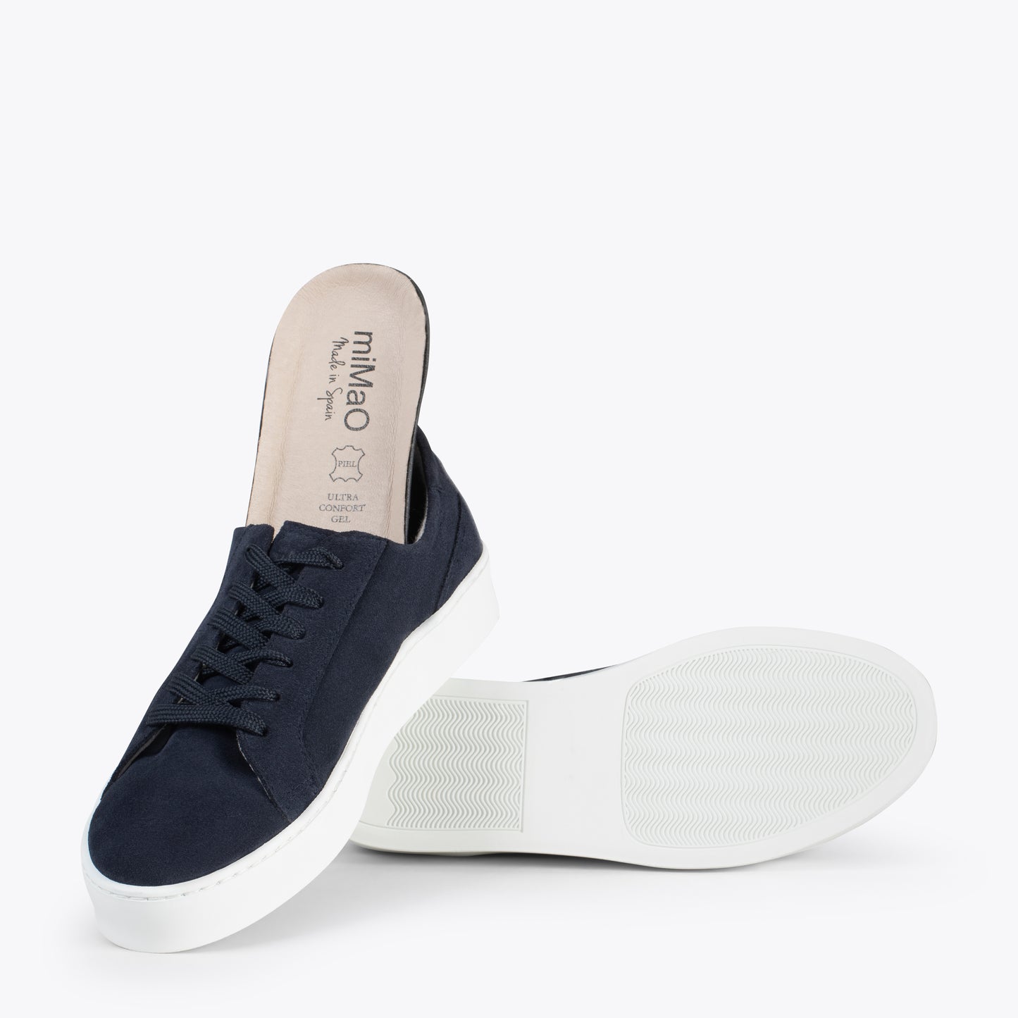 ENJOY – Sneakers de piel de serraje AZUL