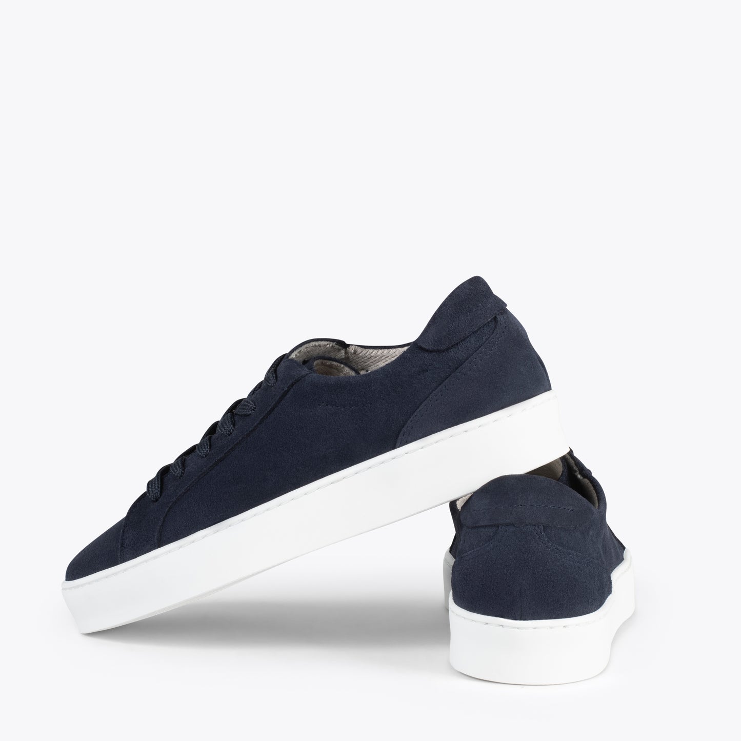 ENJOY – Sneakers de piel de serraje AZUL