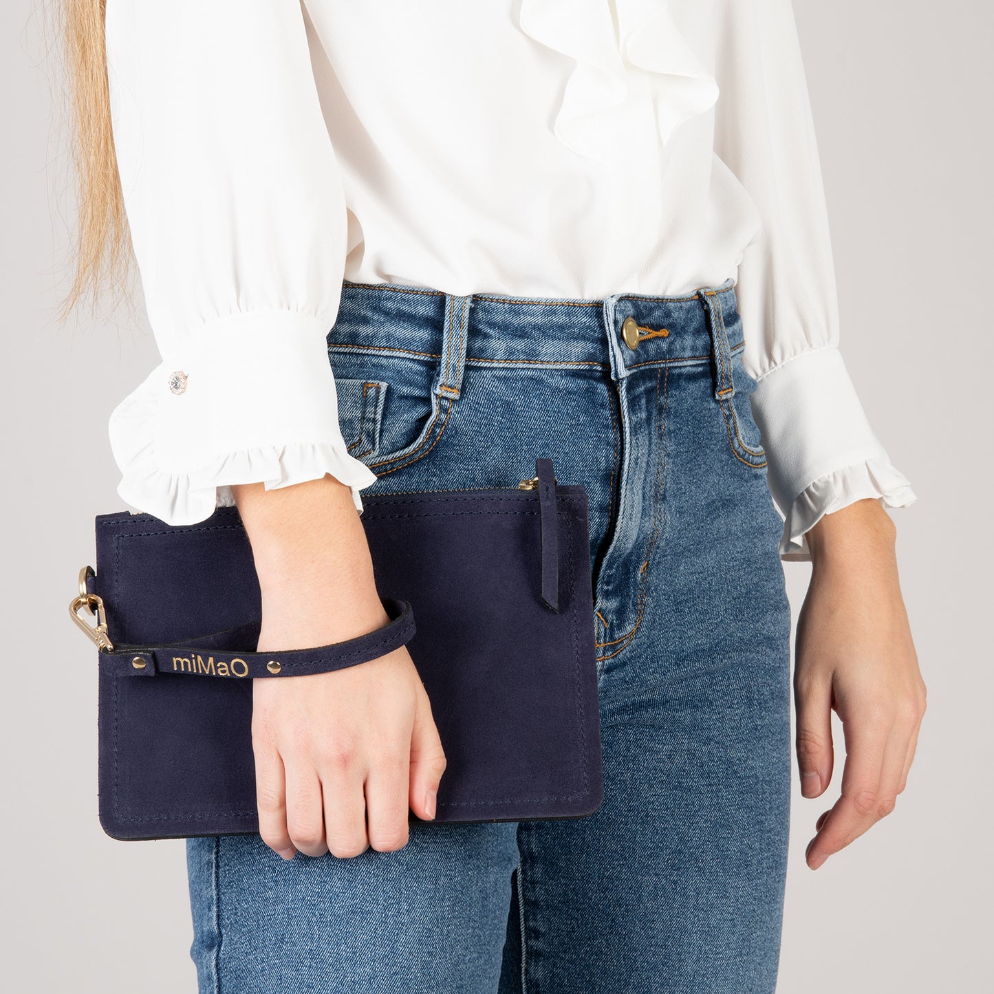 URBAN - Bolso de piel tipo clutch AZUL